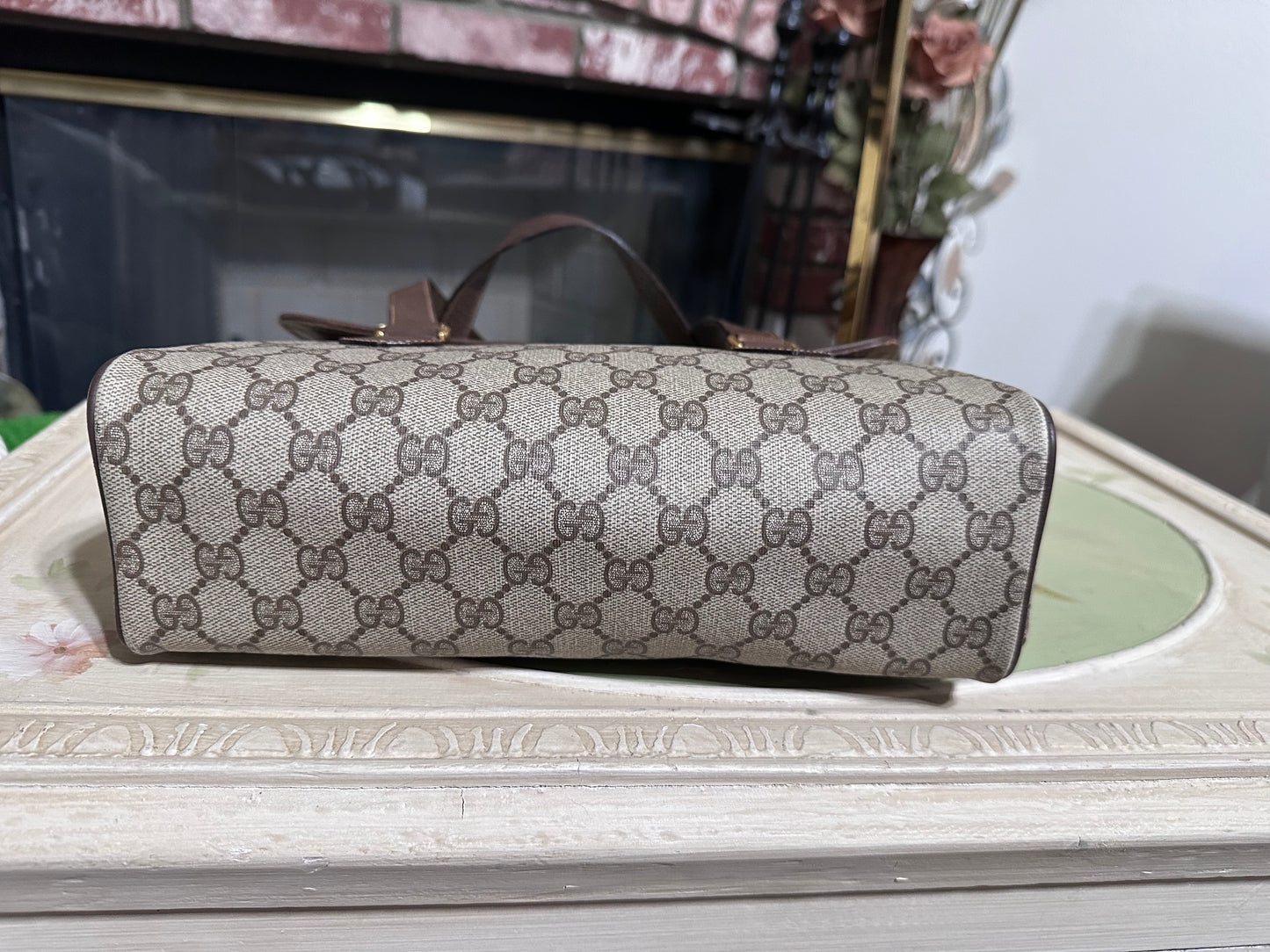 Vintage Gucci GG Supreme Monogram Canvas Flap Shoulder Bag