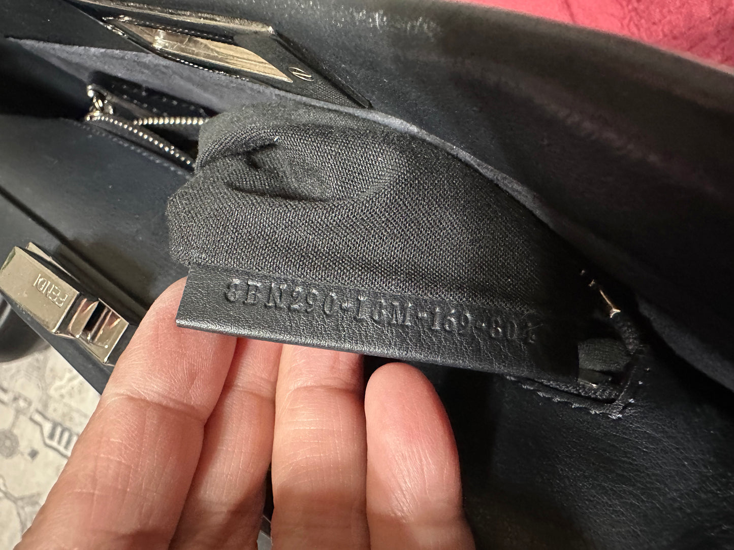 Fendi Peekaboo Medium Leather Satchel in Dark Navy Blue