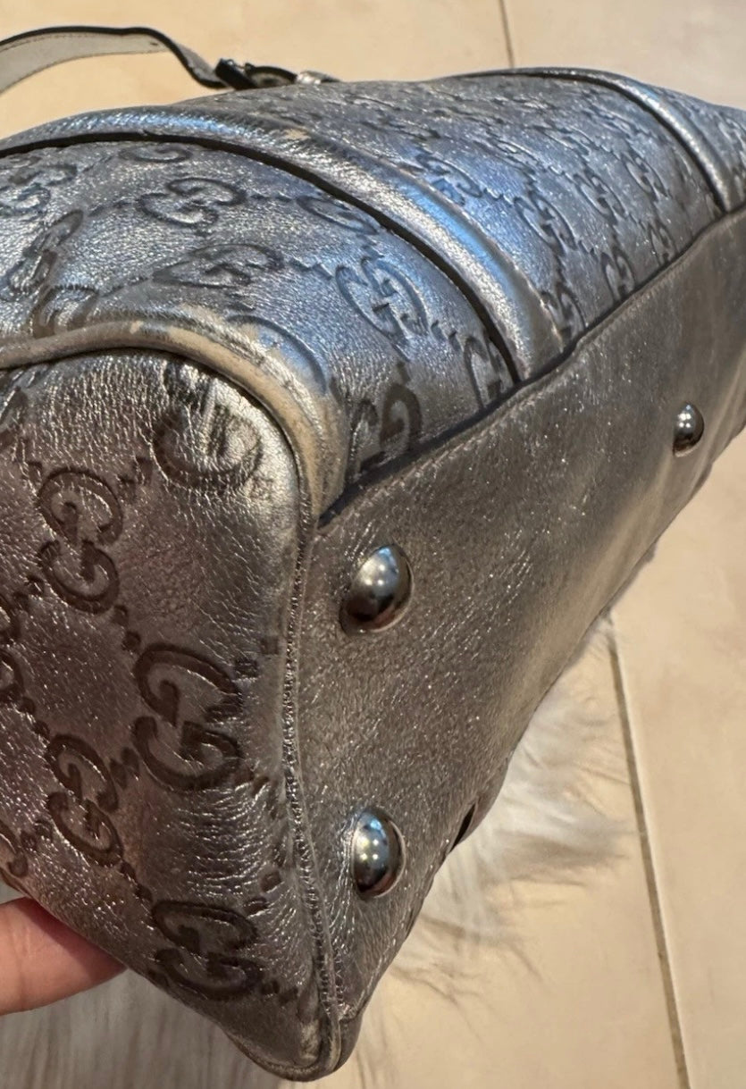 ✨ Gucci Guccissima Silver Mini Boston Bag – Limited Edition ✨