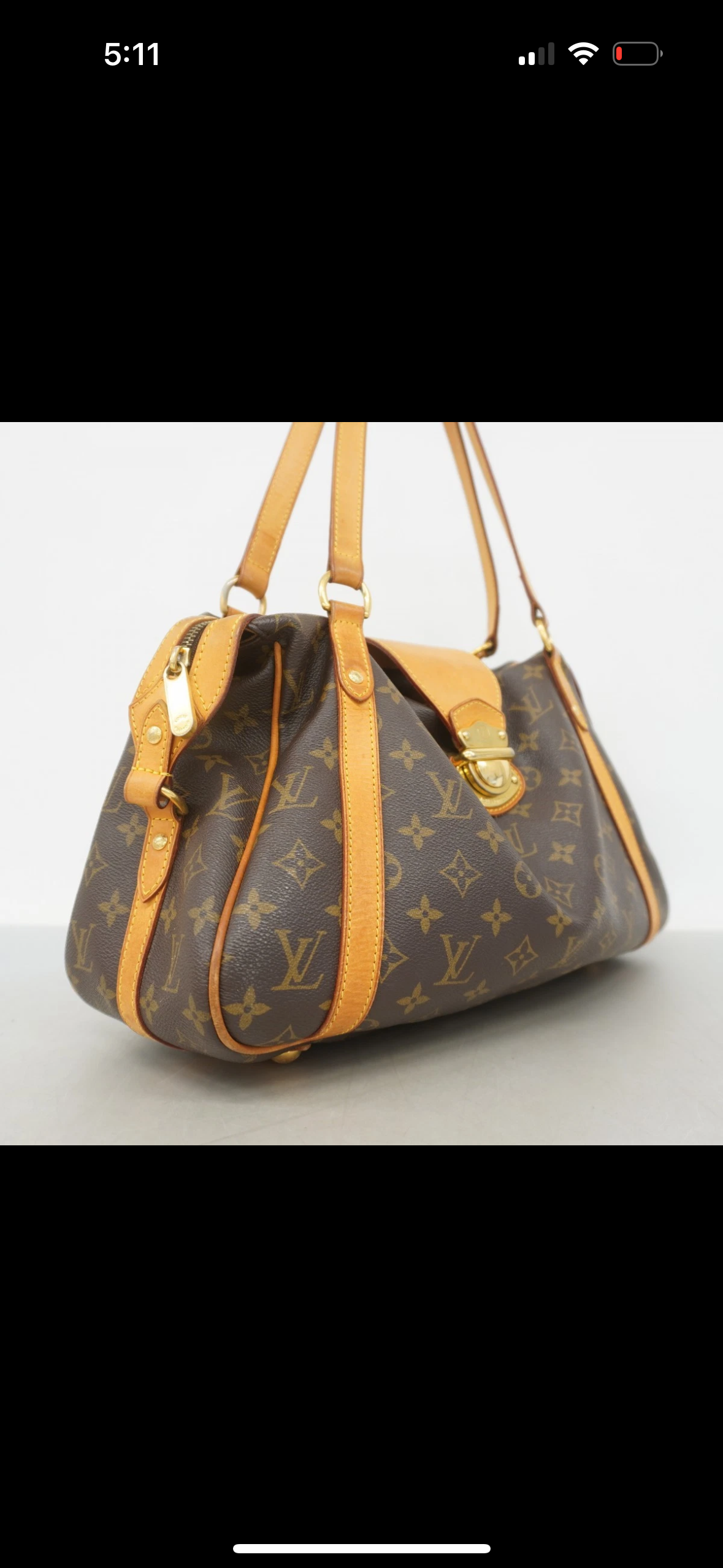 Authentic LOUIS VUITTON Shoulder Bag Monogram Stresa PM M51186 Brown