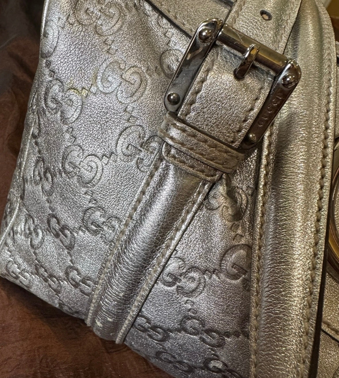 ✨ Gucci Guccissima Silver Mini Boston Bag – Limited Edition ✨