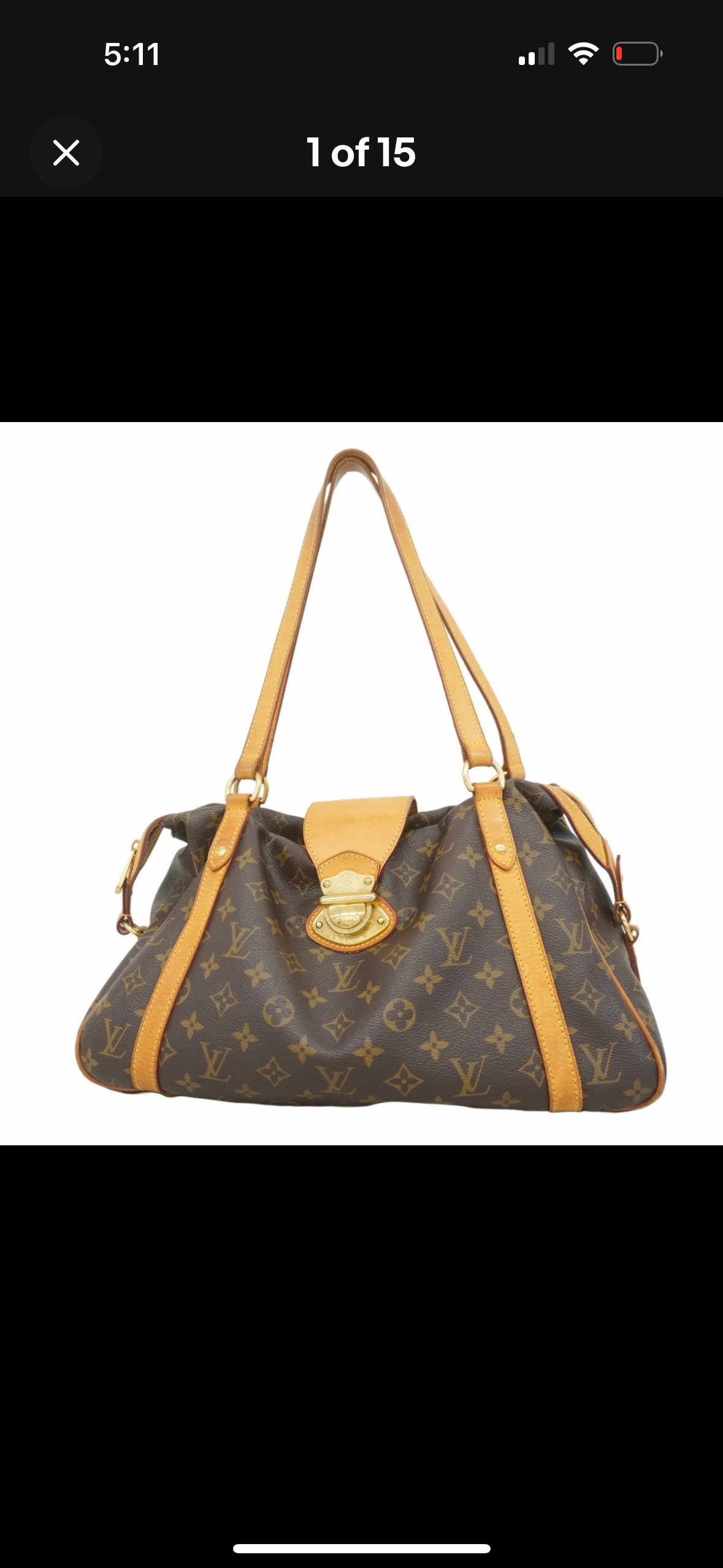 Authentic LOUIS VUITTON Shoulder Bag Monogram Stresa PM M51186 Brown