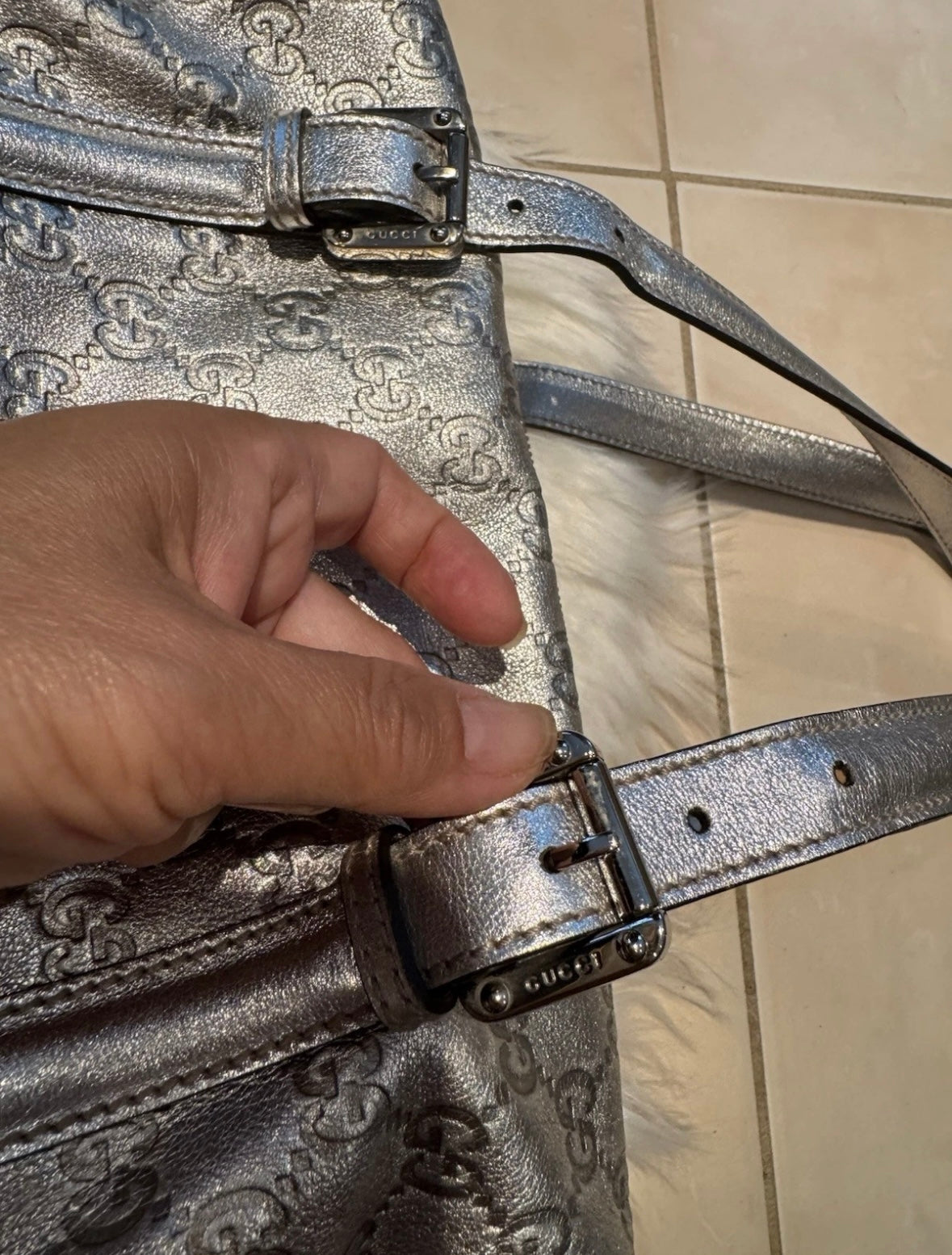 ✨ Gucci Guccissima Silver Mini Boston Bag – Limited Edition ✨