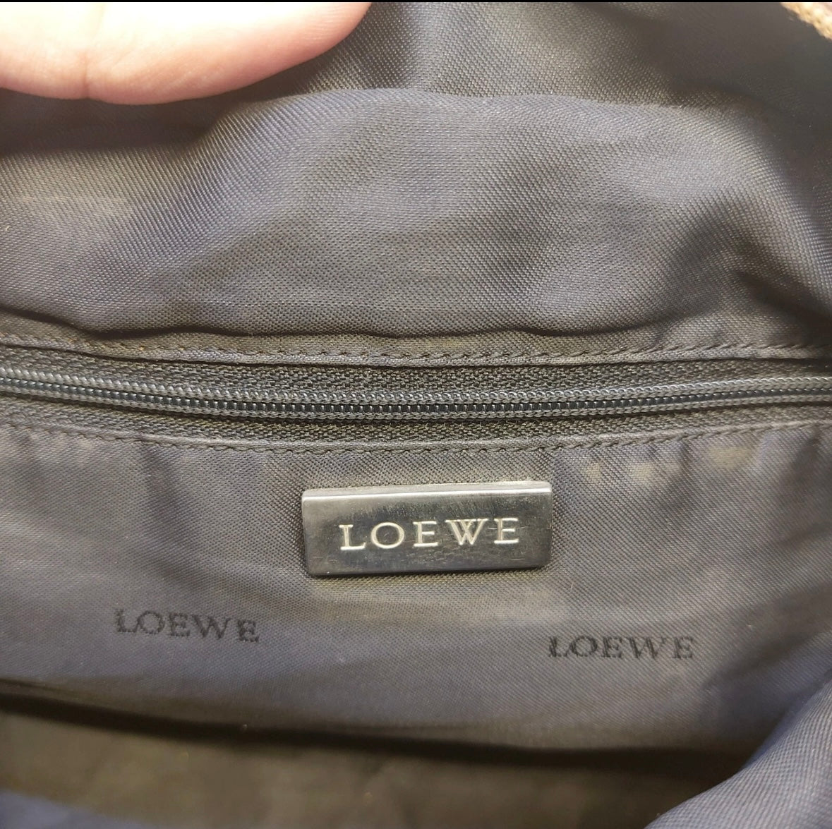 LOEWE Archive Brown &amp; Black Two-Tone Leather Shoulder Bag